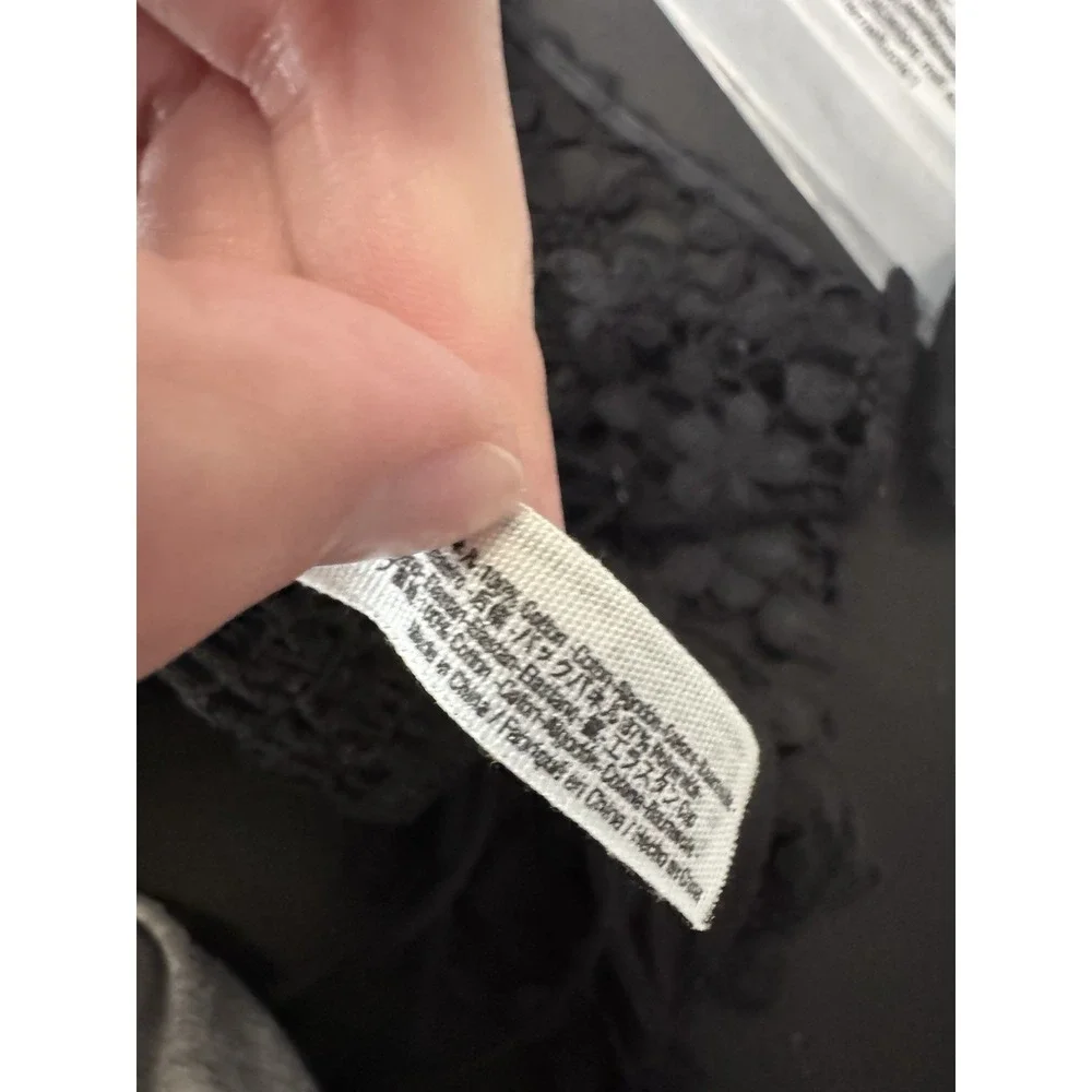 Black Crochet Lace Bralette Crop Top Strappy Boho Fairy Festival whimsigoth